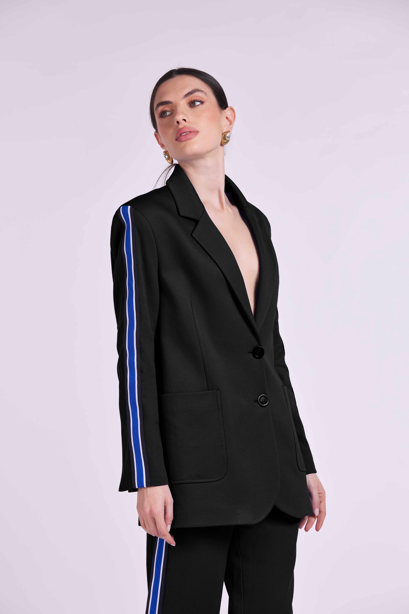 3 buttons jacket with bands