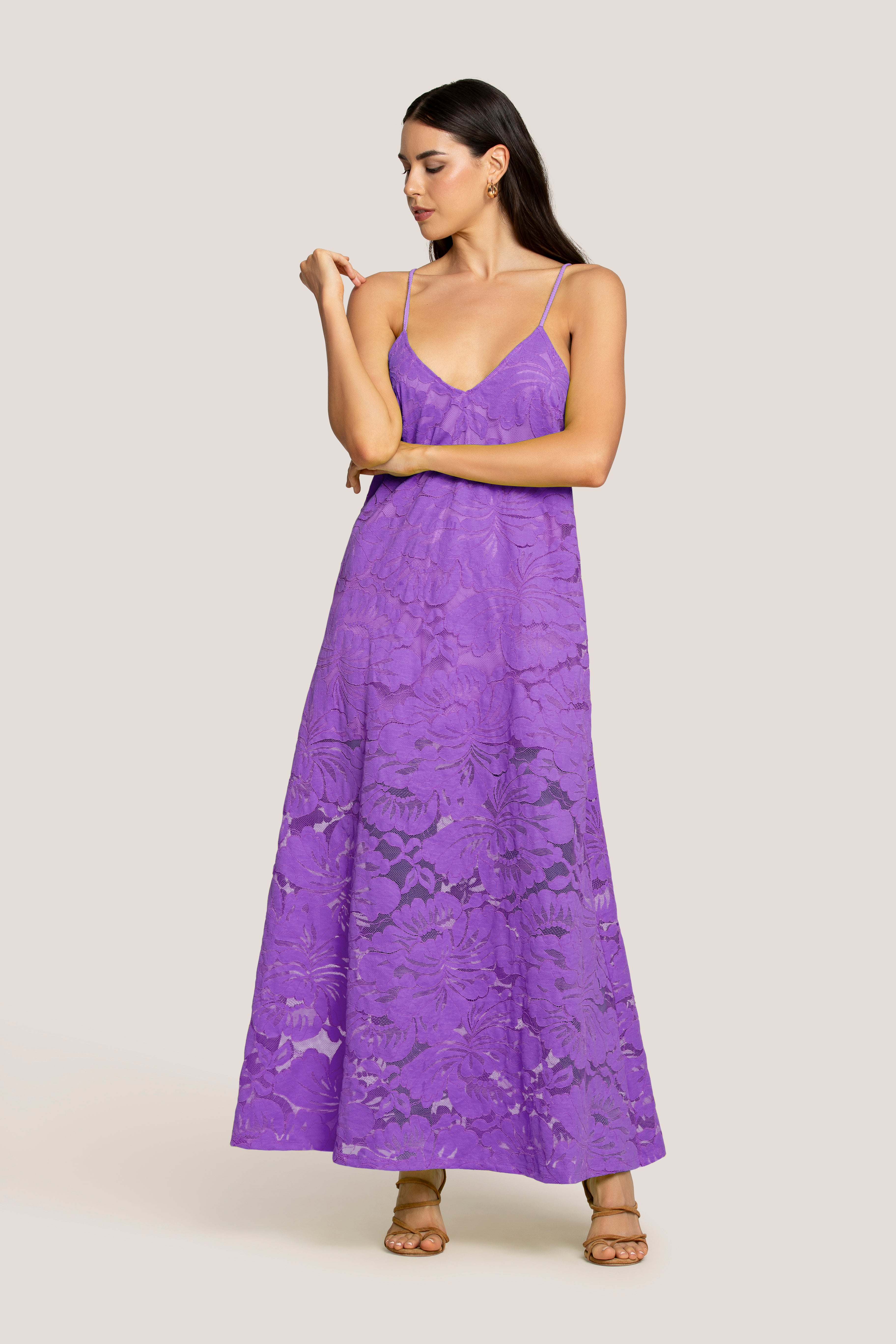 ABITO LUNGO CON INCROCIO BLOSSOM LACE