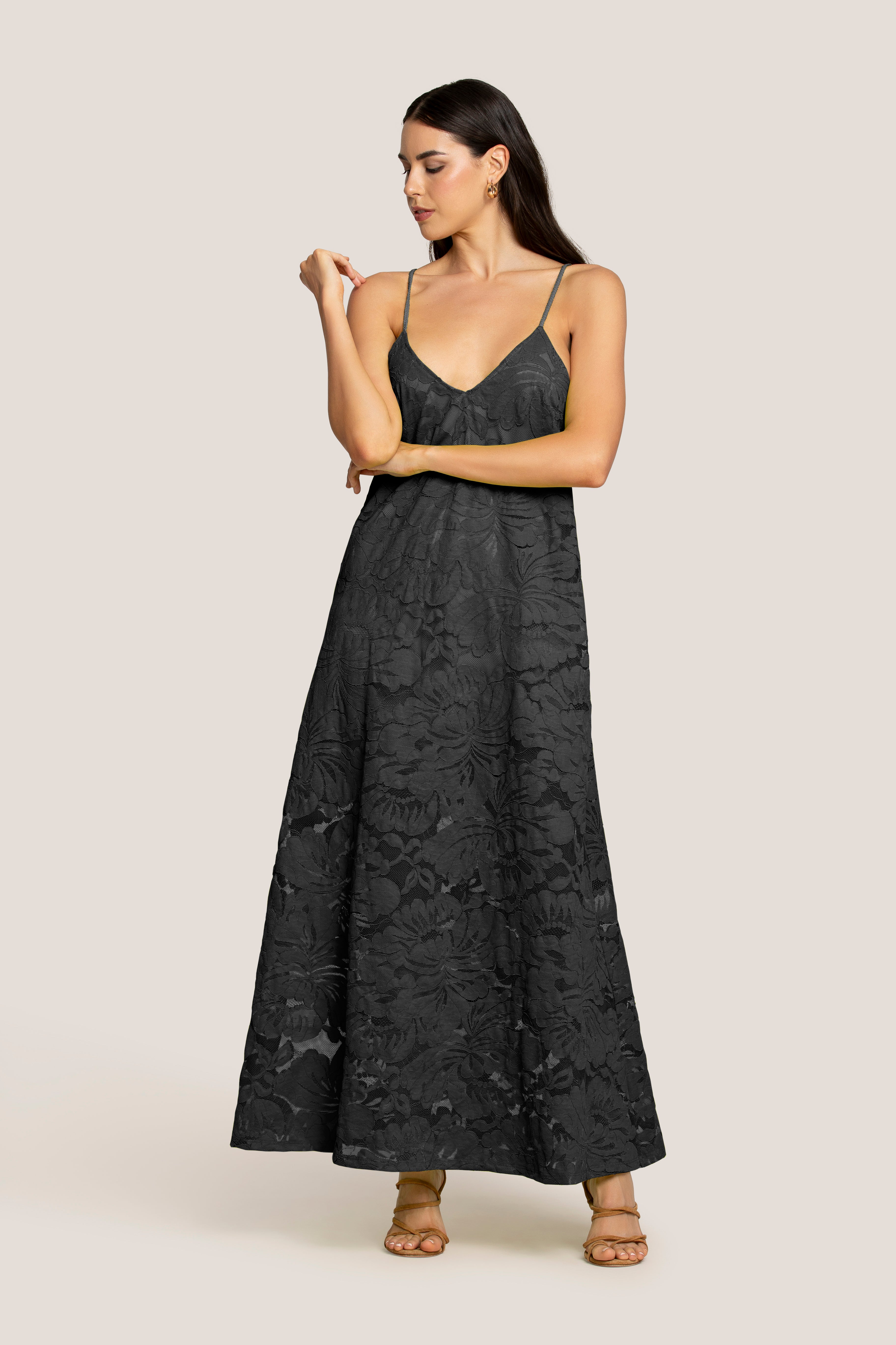 ABITO LUNGO CON INCROCIO BLOSSOM LACE