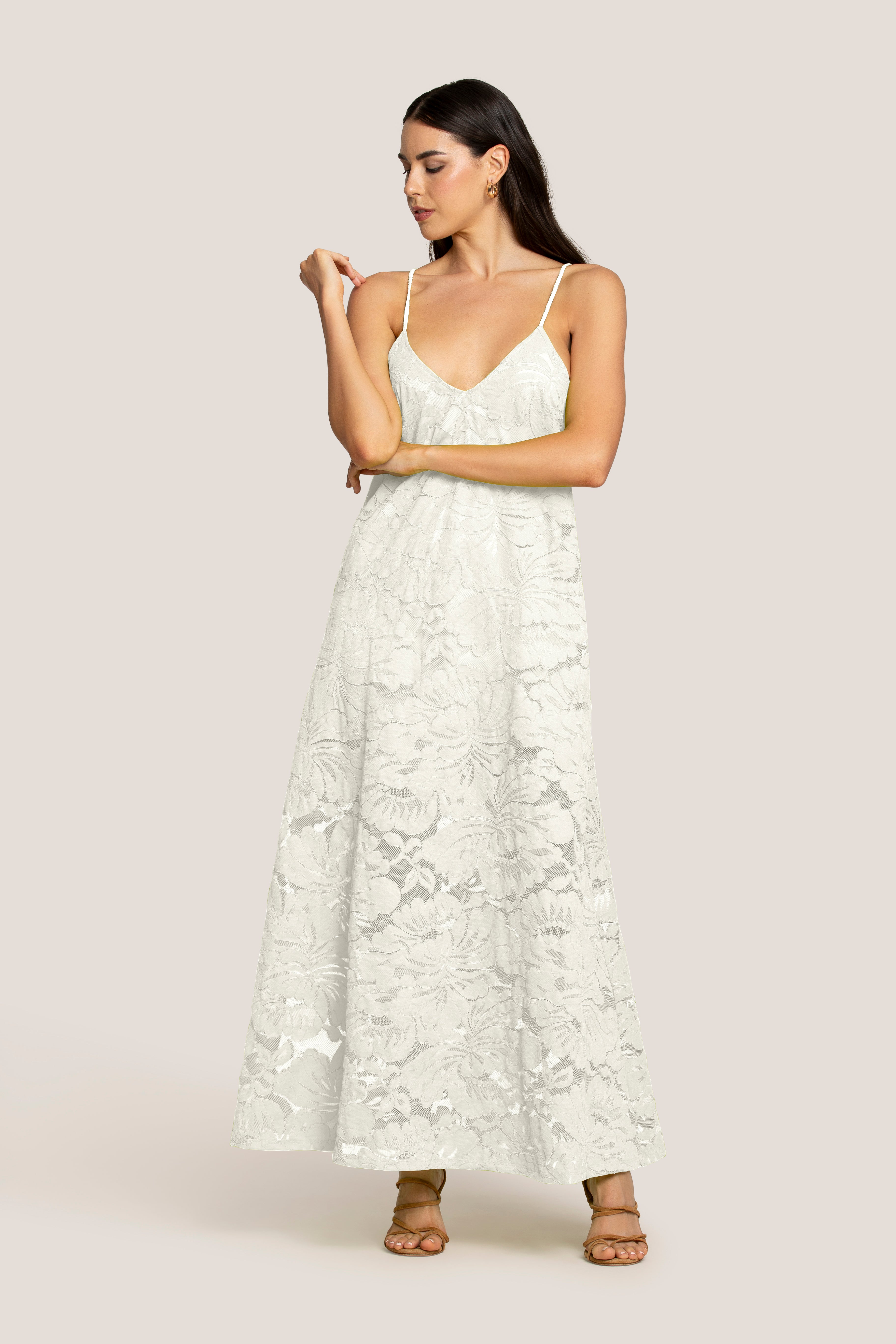 ABITO LUNGO CON INCROCIO BLOSSOM LACE