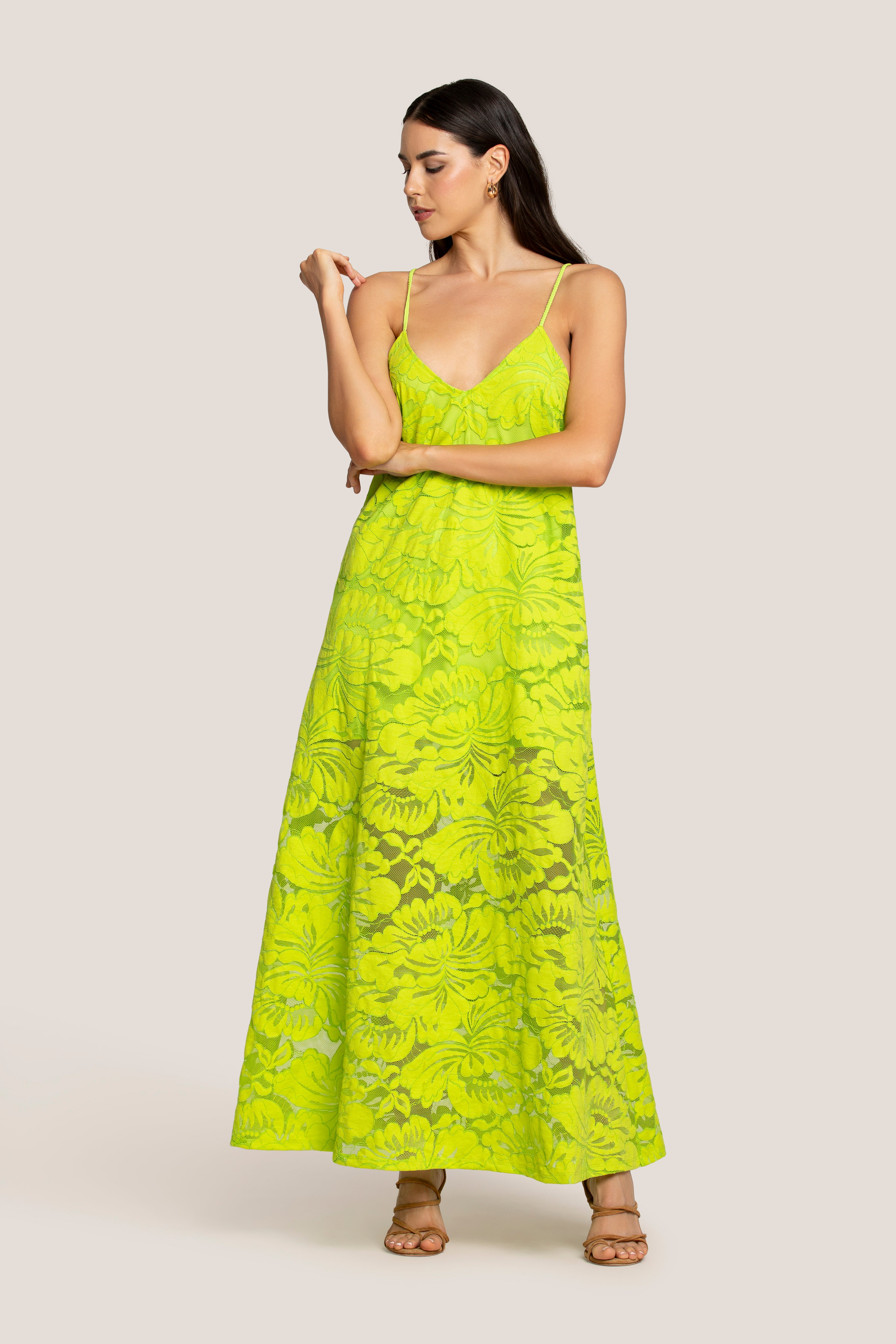 ABITO LUNGO CON INCROCIO BLOSSOM LACE