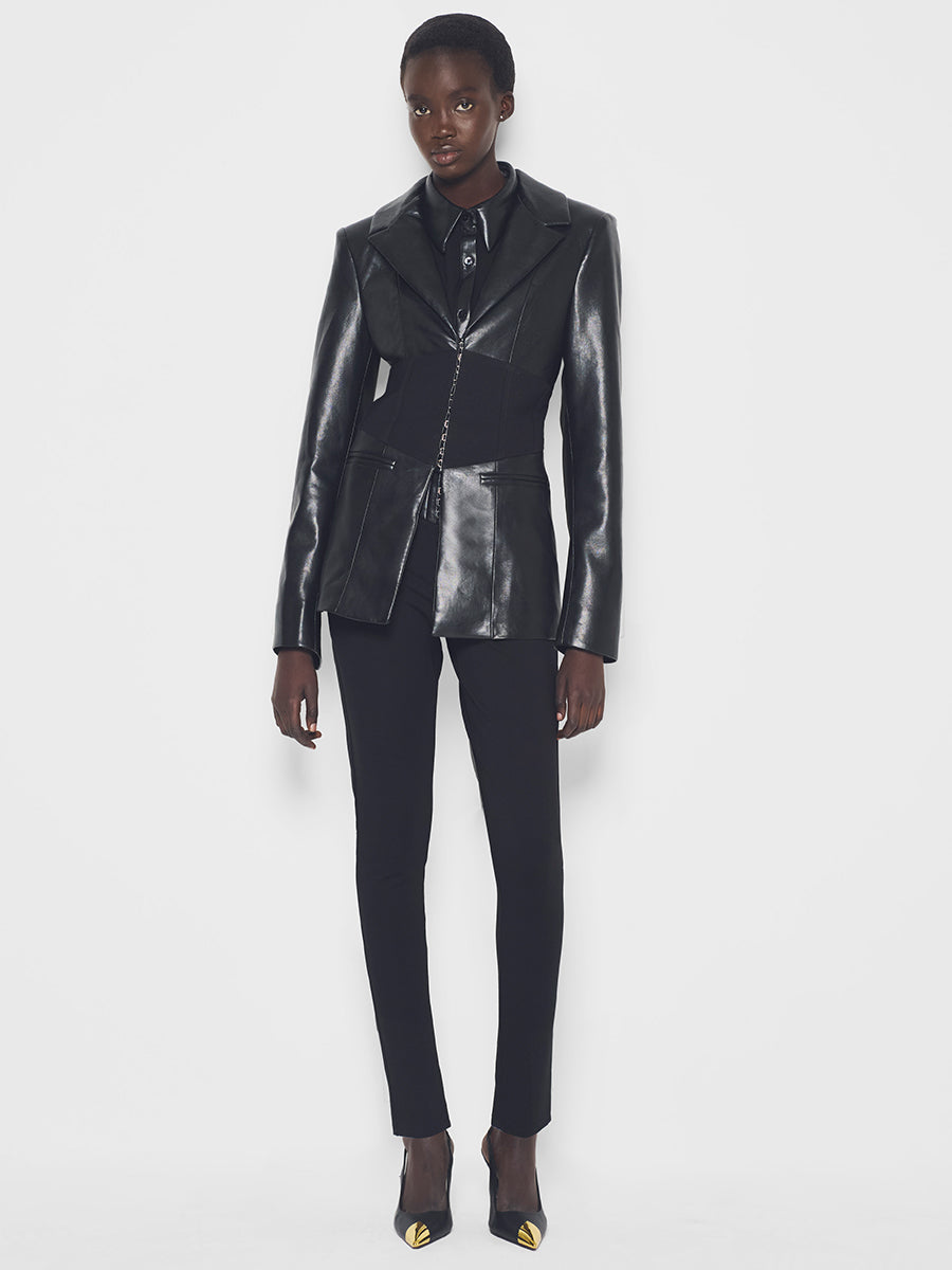 AMOUR RECYCLED LEATHER BLAZER