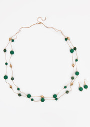 Beaded Necklace And Earrings Set