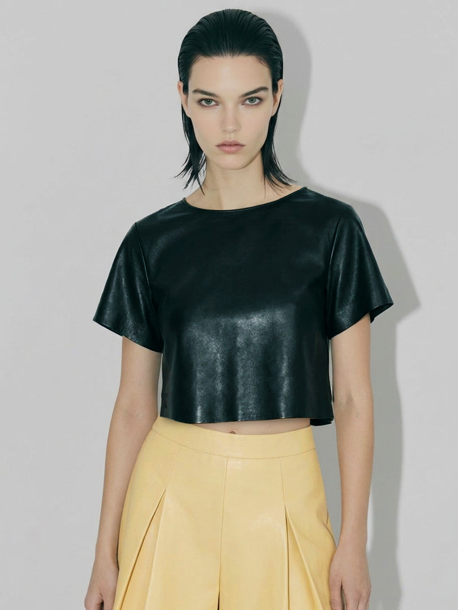 BECK UPCYCLED LEATHER TEE