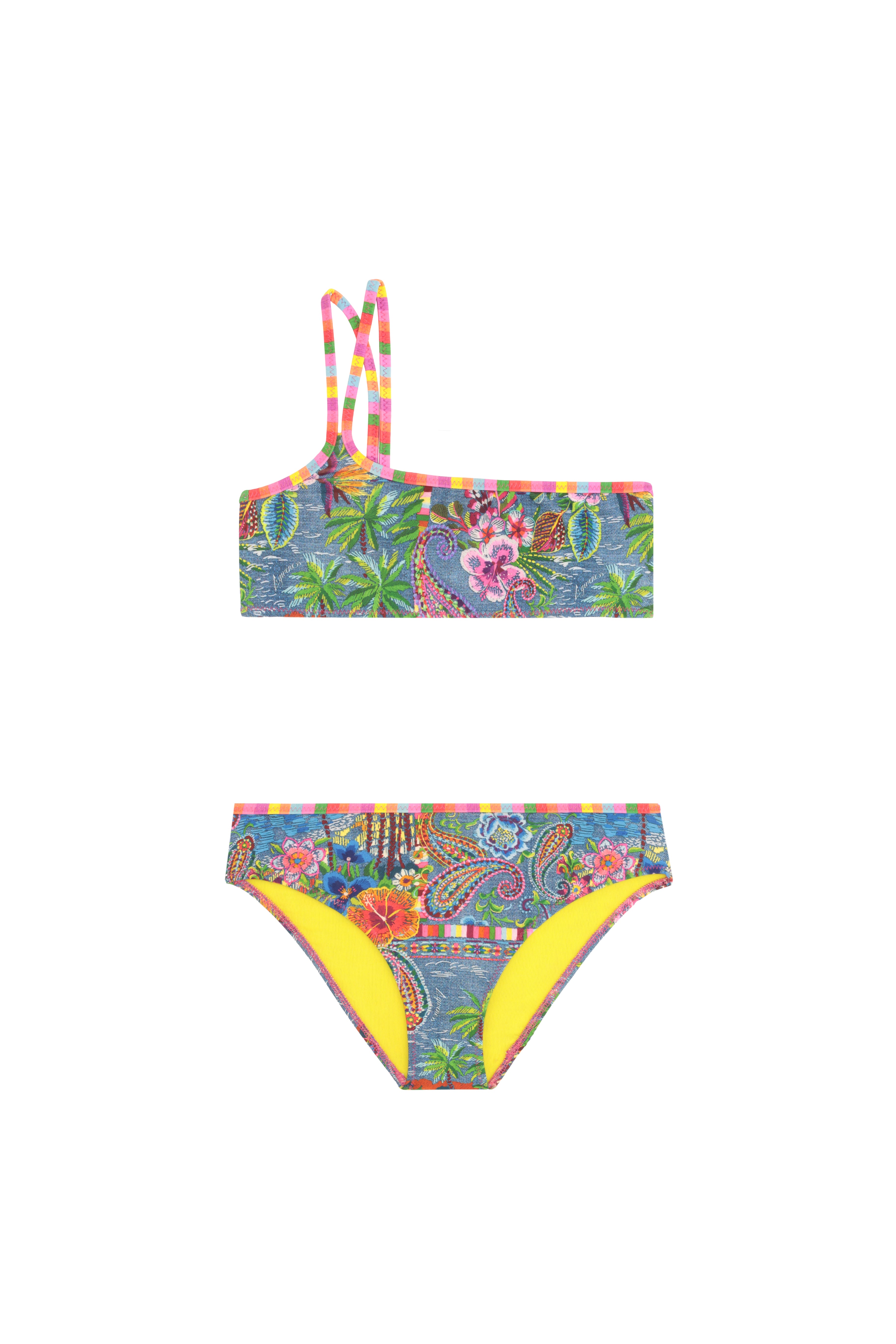 BIKINI MONOSPALLA DOPPIA SPALLINA E SLIP CHIUSO