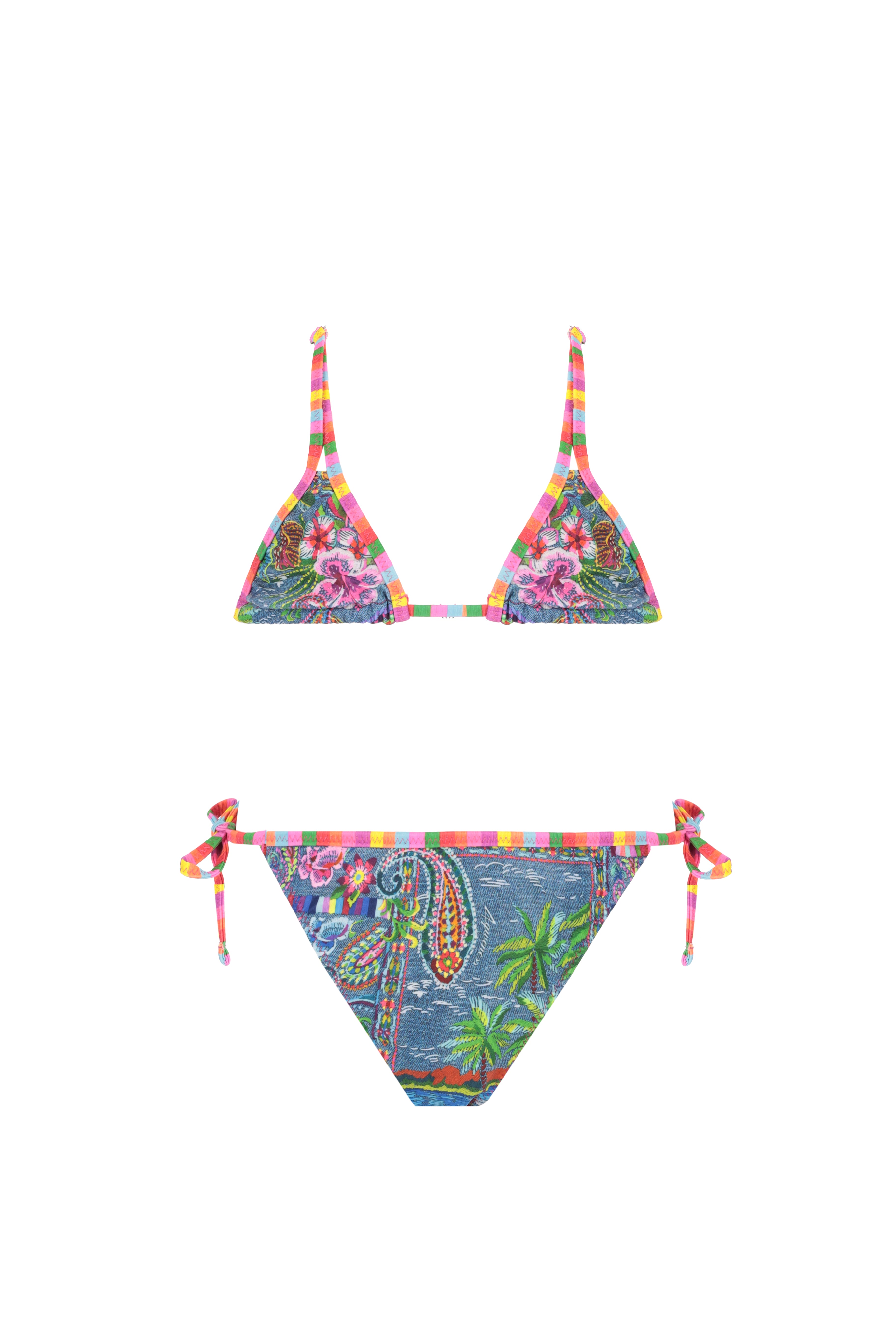 BIKINI TRIANGOLO DOPPIA SPALLINA E SLIP LACCETTI