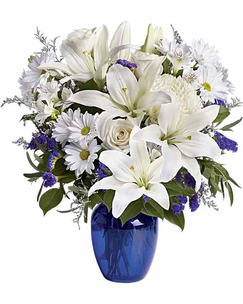 Blue | Mixed Bouquets | Beautiful In Blue Bouquet | Same Day Flower Delivery by Teleflora