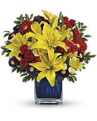 Blue | Mixed Bouquets | Blue Caribbean Bouquet | Same Day Flower Delivery by Teleflora