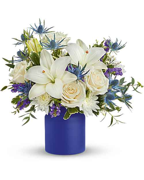 Blue | Mixed Bouquets | Blue Harmony Bouquet | Same Day Flower Delivery by Teleflora