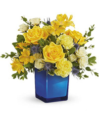 Blue | Mixed Bouquets | Golden Blue Bouquet | Same Day Flower Delivery by Teleflora
