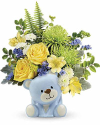 Blue | Mixed Bouquets | Joyful Blue Bear Bouquet | Same Day Flower Delivery by Teleflora