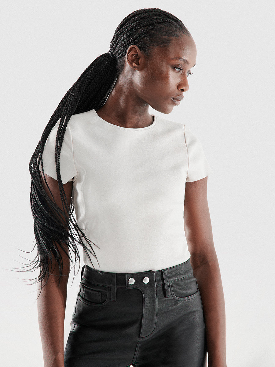 BRANDO STRETCH LEATHER TEE