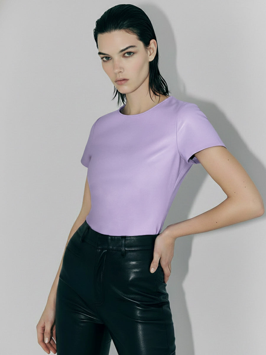 BRANDO STRETCH LEATHER TEE