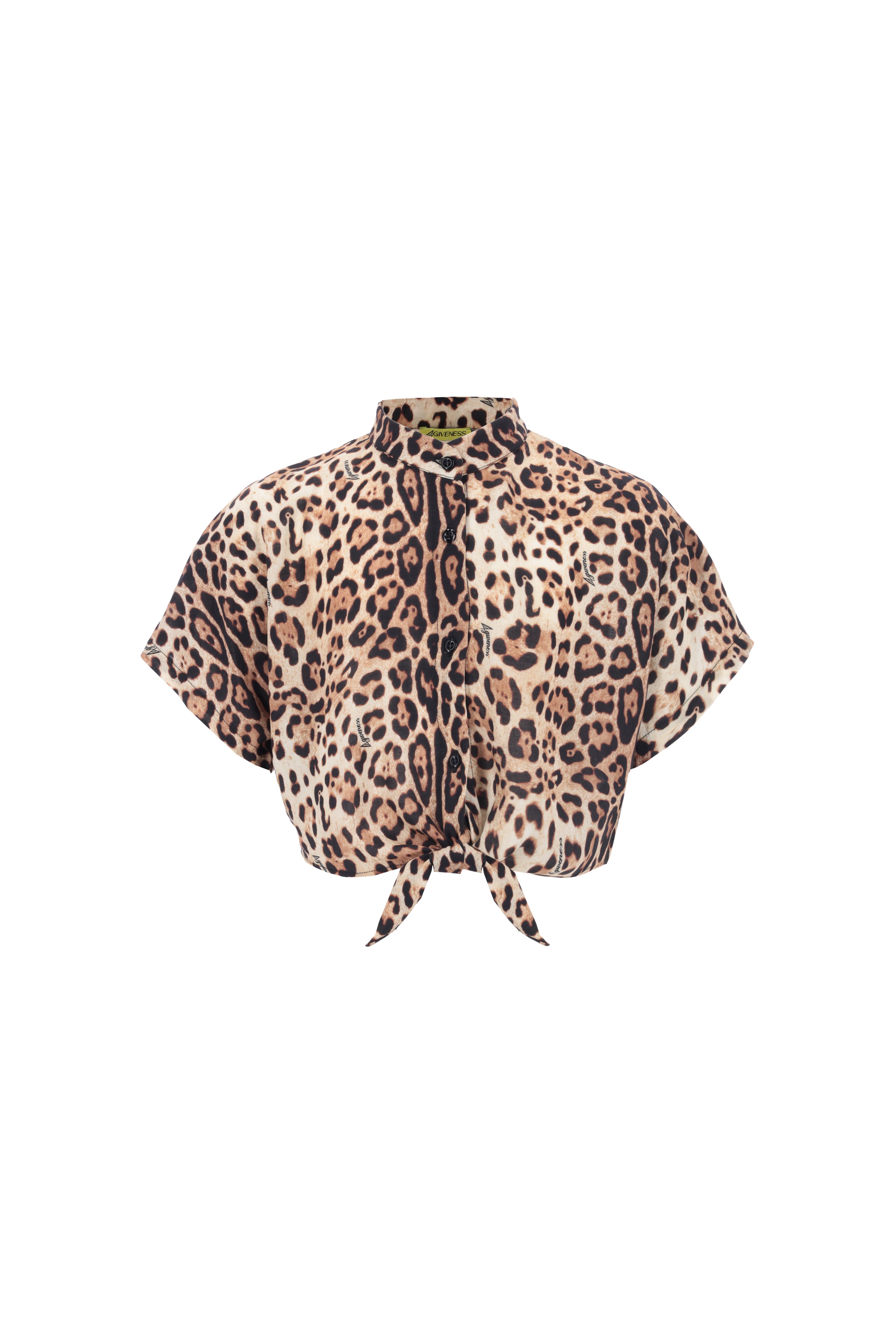 CAMICIA CROP  CON NODO IN MUSSOLA  FANTASIA