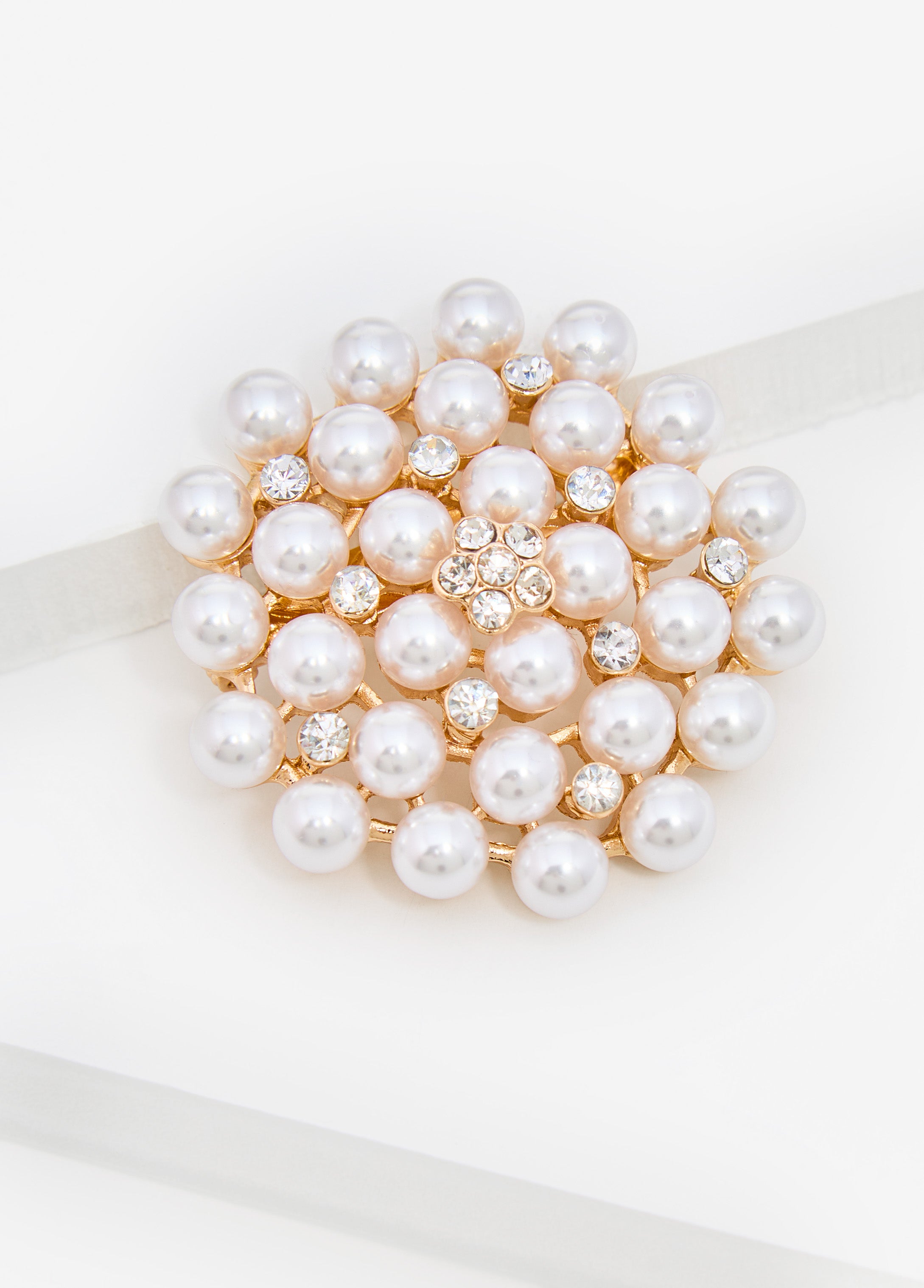 Cluster Faux Pearl Brooch