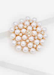 Cluster Faux Pearl Brooch