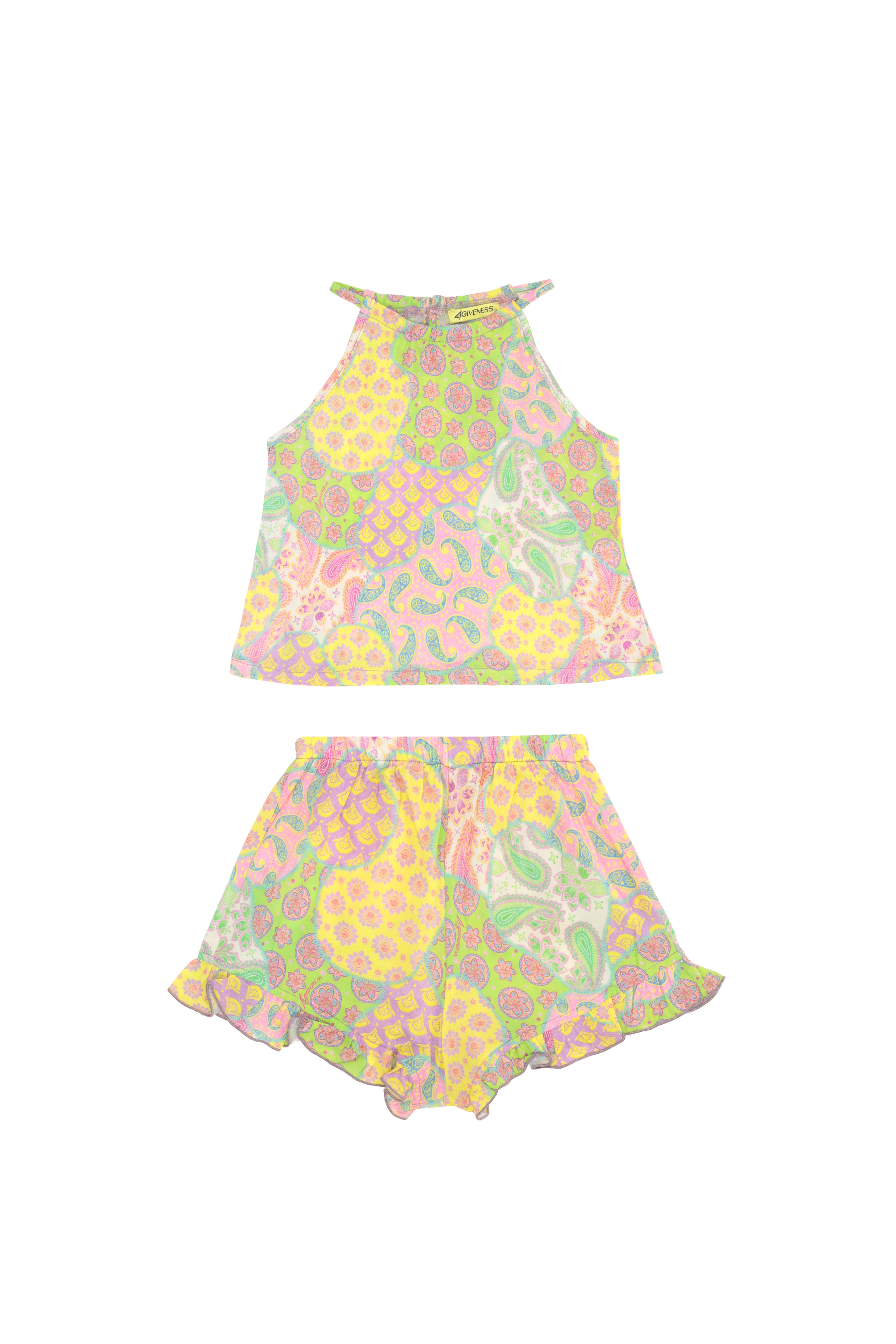 COMPLETO TOP E PANTALONCINO CACHEMIRE PASTEL