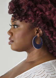 Crystal Faux Suede Hoop Earrings