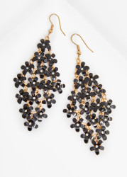 Crystal Flower Dangle Earrings