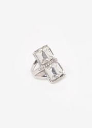 Crystal Silver Tone Ring