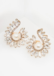 Crystal Swirl Clip On Earrings