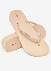 Crystal Wedge Flip Flops
