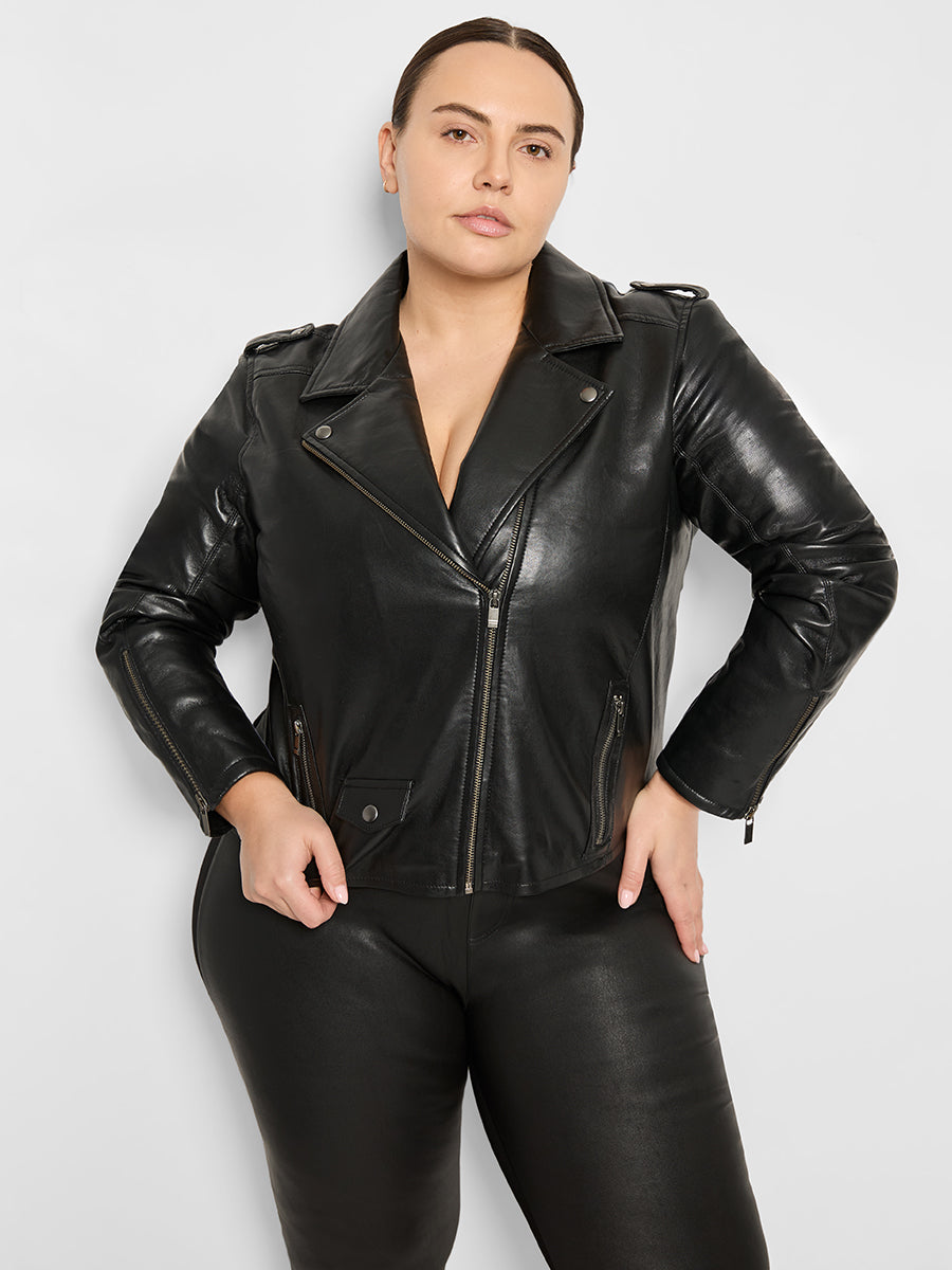 CURVE CULT RECYCLED LEATHER JACKET