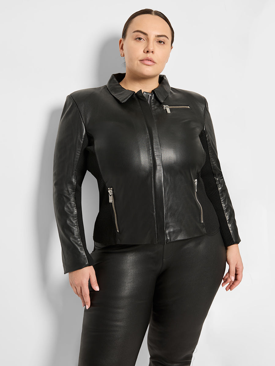 CURVE MRS. SMITH UPCYCLED LEATHER JACKET