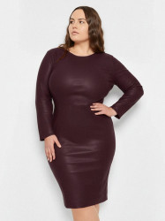 CURVE MRS. SMITH STRETCH LEATHER DRESS