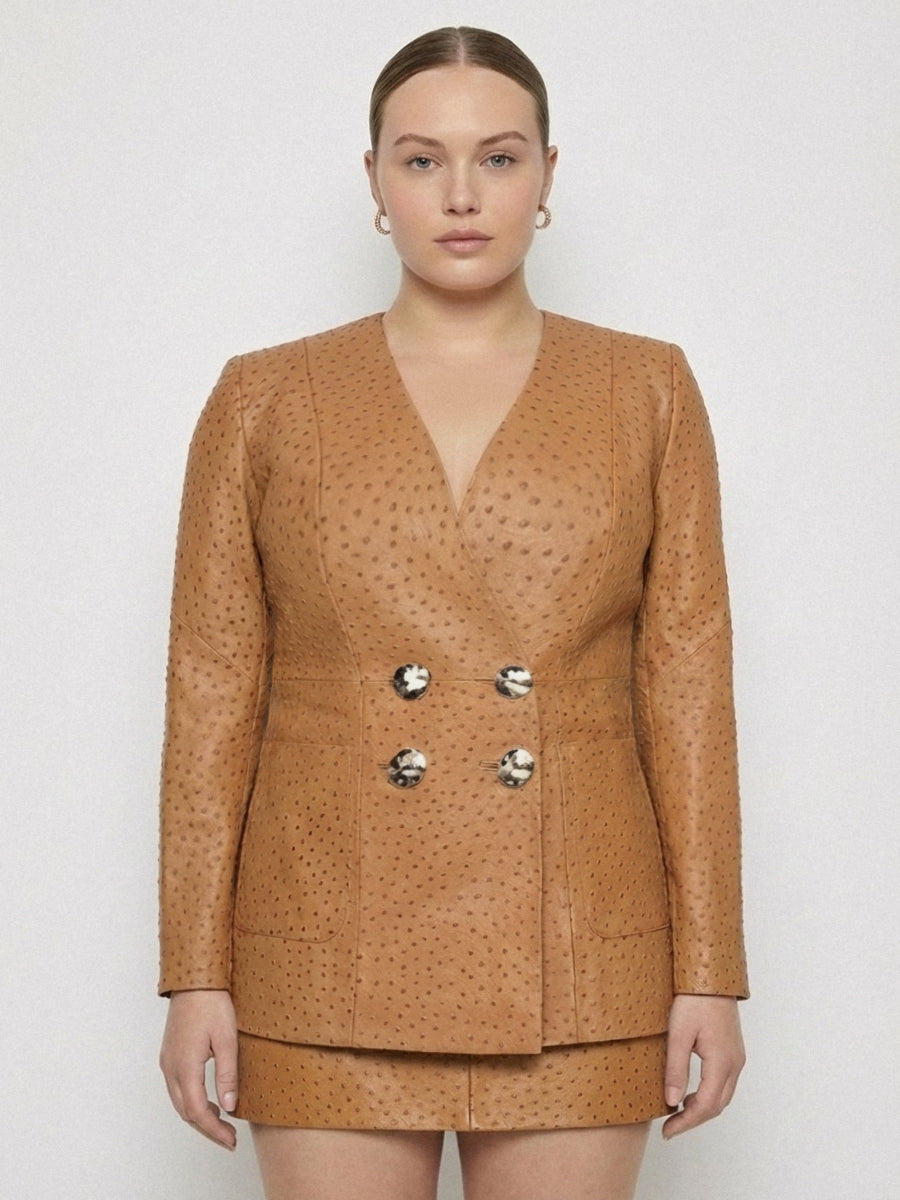 CURVE NADINE UPCYCLED LEATHER BLAZER