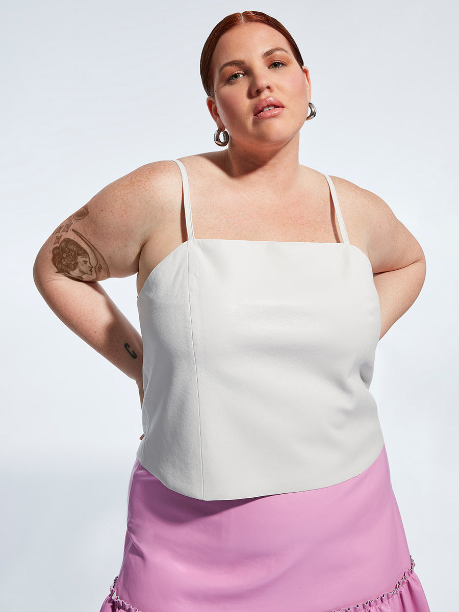 CURVE PENNY RECYCLED LEATHER CAMI