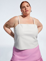 CURVE PENNY RECYCLED LEATHER CAMI