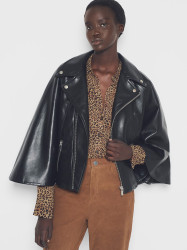 FAITH RECYCLED LEATHER MOTO CAPE