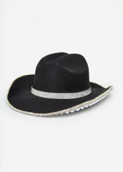 Faux Pearl And Crystal Cowboy Hat