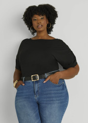 Gold Buckle Faux Leather Belt