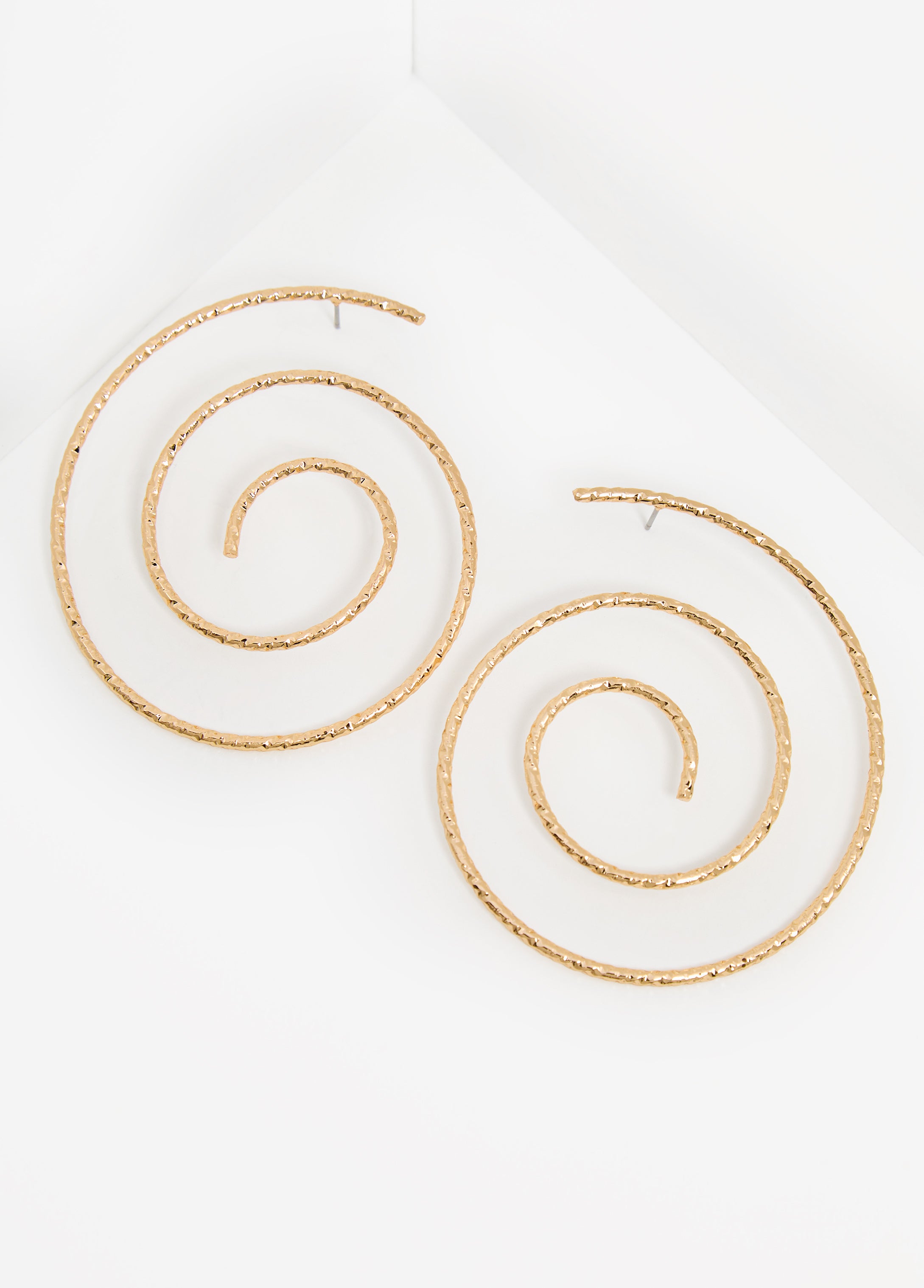 Gold Tone Swirl Earrings