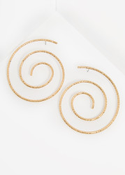 Gold Tone Swirl Earrings