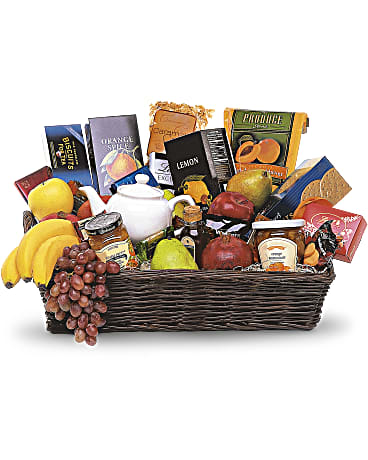 Grande Gourmet Fruit Basket | Mixed Bouquets | Same Day Flower Delivery | Multi-Colored | Teleflora