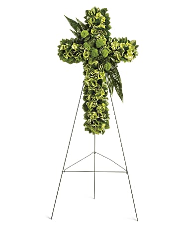 Green | Hydrangeas | Garden Cross | Same Day Flower Delivery by Teleflora