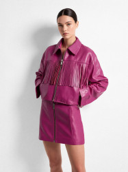 JEREMIAH UPCYCLED LEATHER FRINGE JACKET