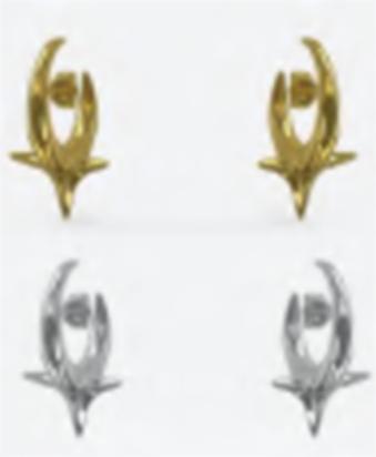 KHIRY SOLO SPIKE HOOPS NUDE - POLISHED STERLING SILVER