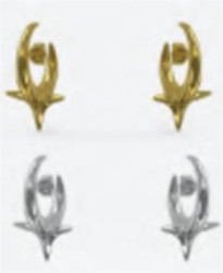 KHIRY SOLO SPIKE HOOPS NUDE - POLISHED STERLING SILVER