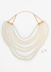 Layered Faux Pearl Necklace Set