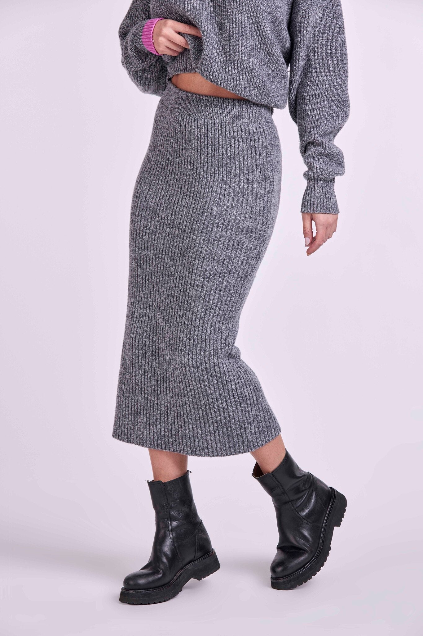 Long jersey skirt