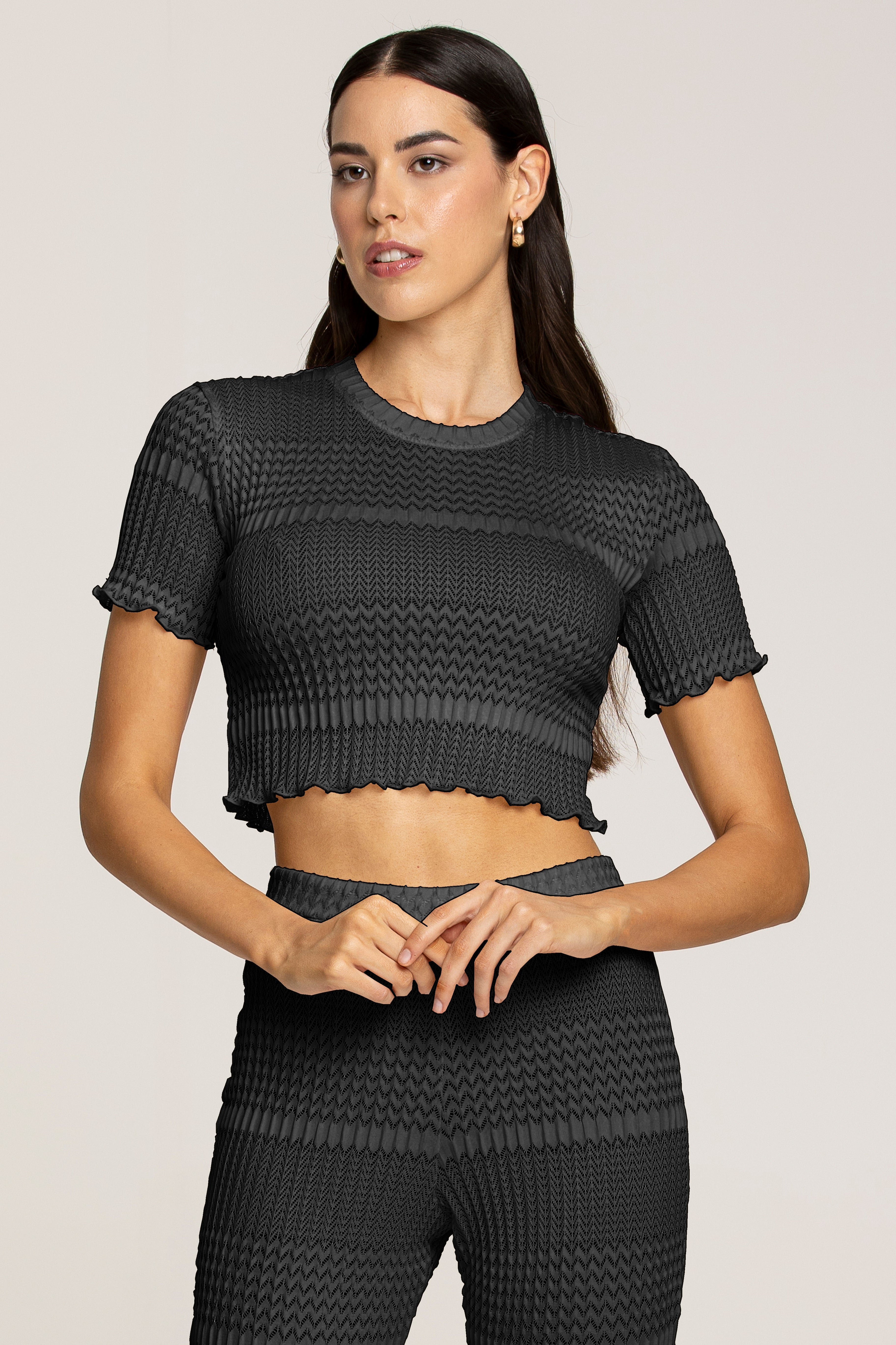 MAGLIA CROP MEZZA MANICA ICONICO PINK