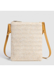 Modlily Beige Color Open Crossbody Messenger Bag - One Size