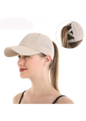 Modlily Beige Criss Cross Hat Baseball Cap - One Size