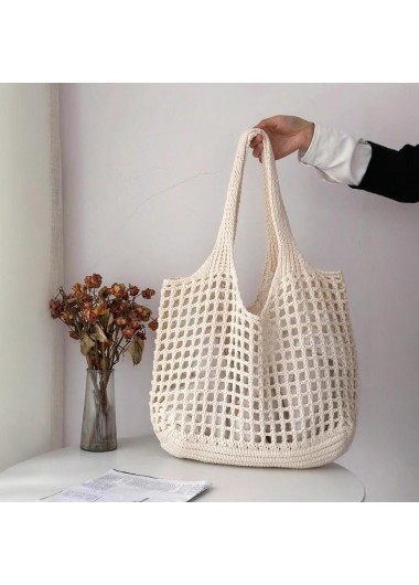 Modlily Beige Polyester Material Open Shoulder Bag - One Size