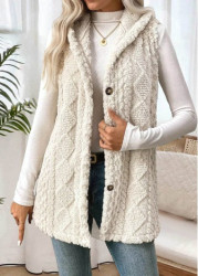 Modlily Beige Tummy Coverage Sleeveless Hooded Waistcoat - M