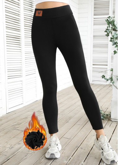 Modlily Black High Waisted Ankle Length Elastic Waist Leggings - 2XL